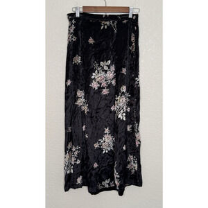 Vtg Velvet Maxi Skirt Small Floral Whimsigoth Fairy Grunge Cottage April Cornell